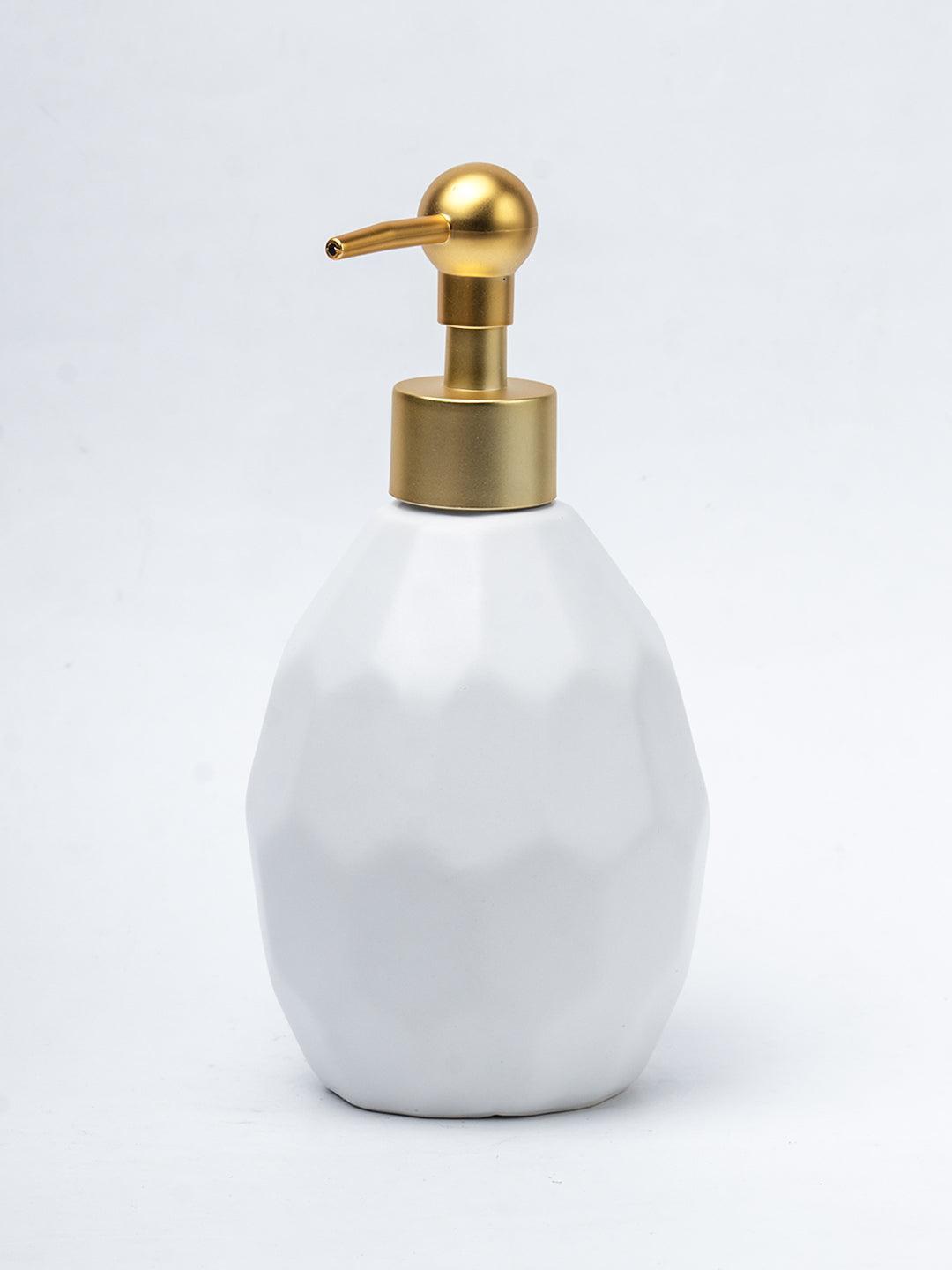 White Ceramic Bathroom Set Of 4 - Stone Finish, Bath Accessories - 2