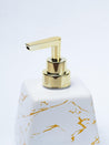 White Ceramic Soap Dispenser - Stone Finish, Bath Accessories - 4
