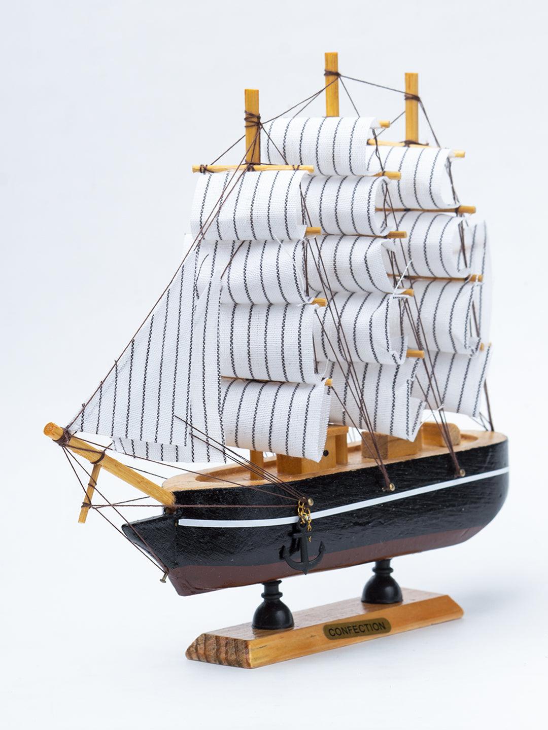 White Wooden Marine Nautical Sailing Boat Ship Ornament - 2