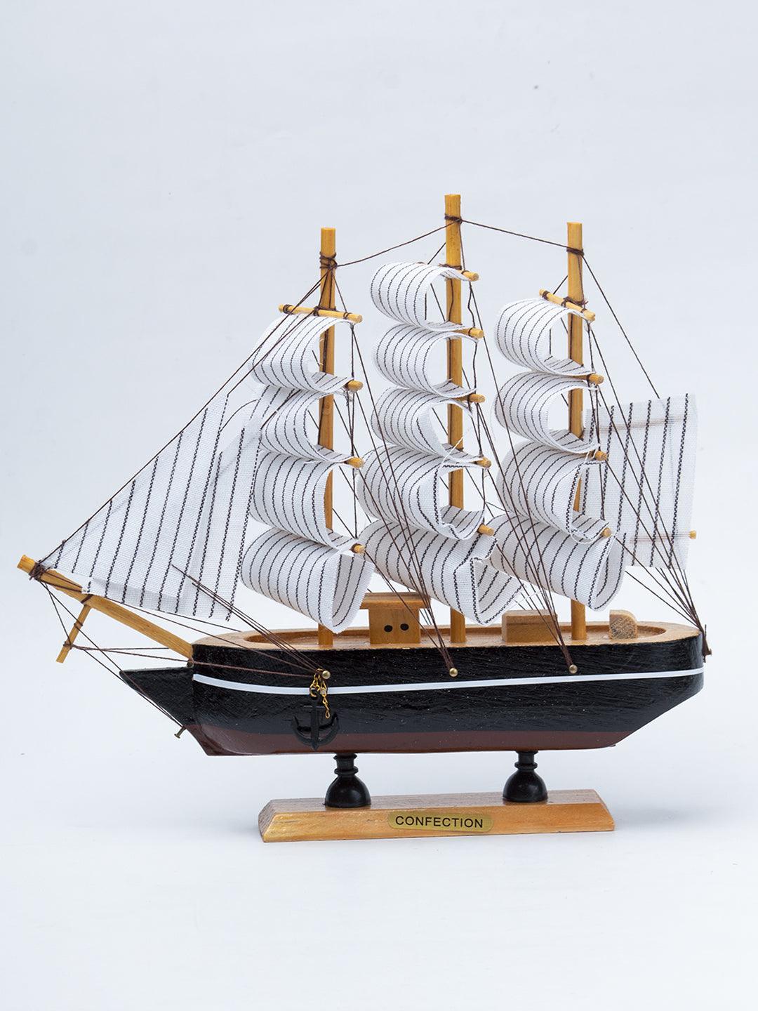 White Wooden Marine Nautical Sailing Boat Ship Ornament - 3