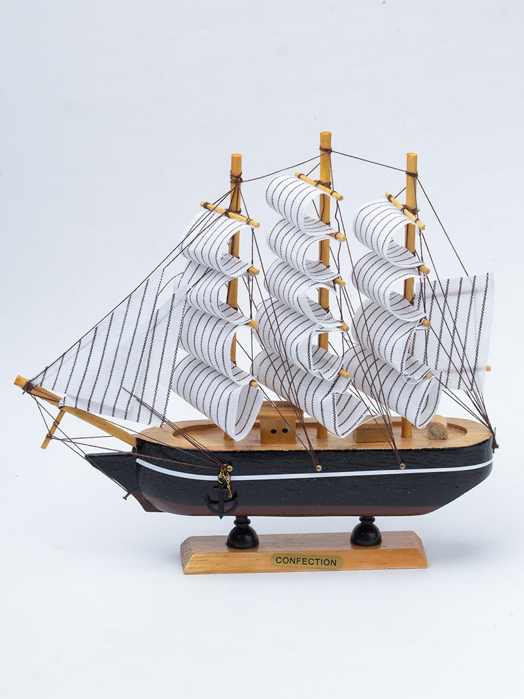 White Wooden Marine Nautical Sailing Boat Ship Ornament - 4