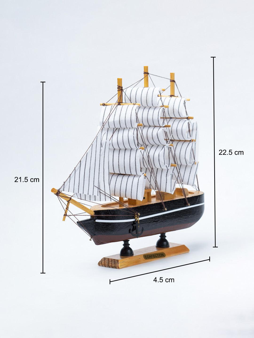 White Wooden Marine Nautical Sailing Boat Ship Ornament - 5